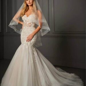 Elegant and Sophisticated Mermaid Wedding Dress- Veil & Evening Jacket Included